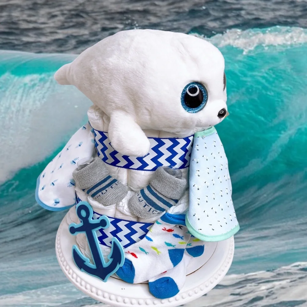 Seal Diaper Cake, Nautical Diaper Cake